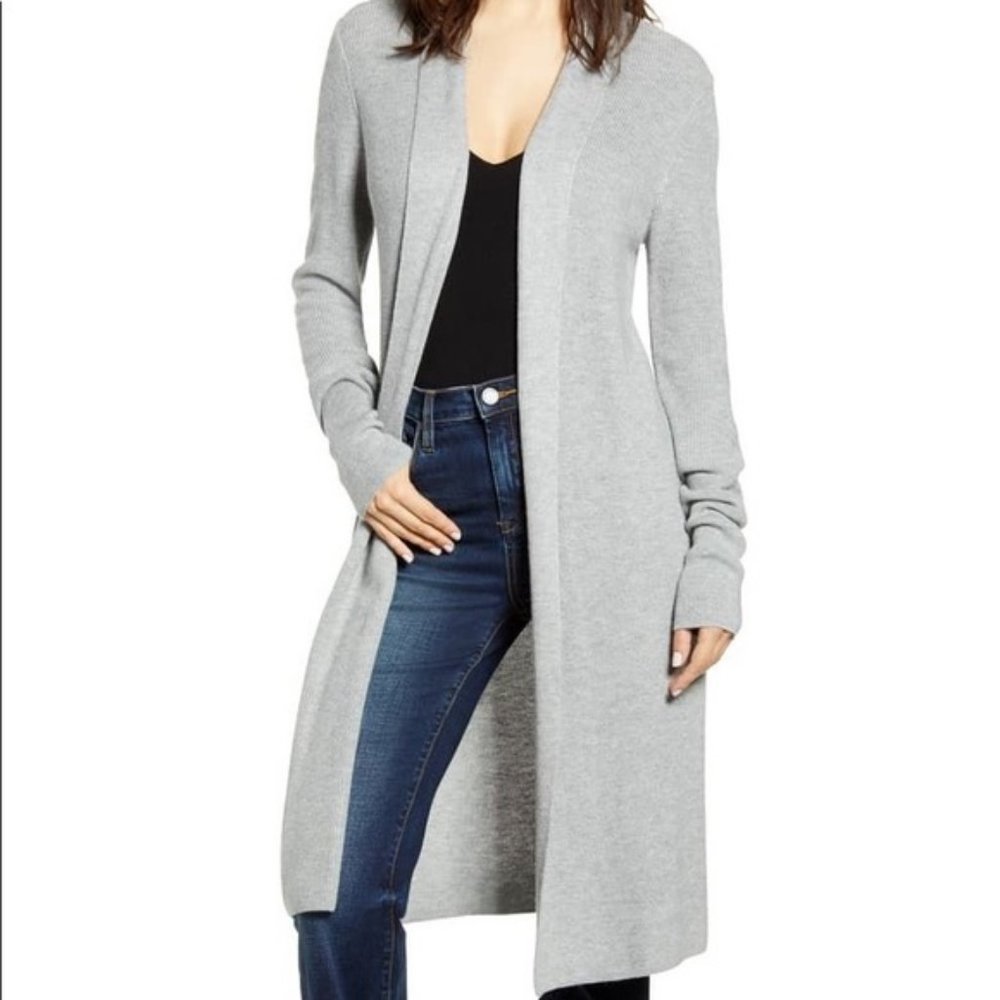 Leith Duster / Long-Line Open Gray Cardigan
